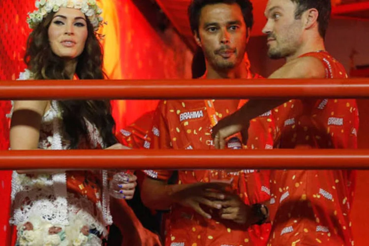 Megan Fox no Carnaval do Rio de Janeiro, com a Brahma (REUTERS/Sergio Moraes)