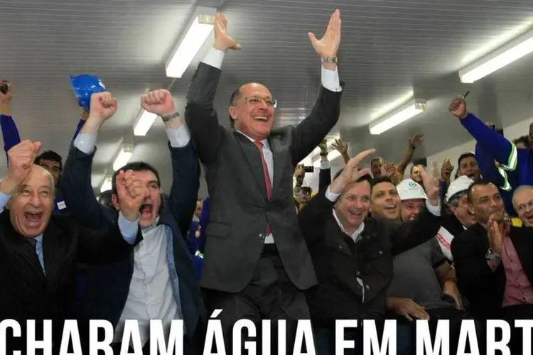 
	Meme com Alckmin: governador paulista foi indicado para receber pr&ecirc;mio por gest&atilde;o h&iacute;drica
 (Reprodução/Facebook)