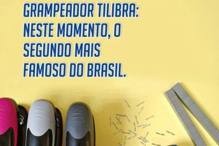 
	Grampo da Tilibra: papelaria divulgou seus grampeadores fazendo uma brincadeira com as recentes conversas entre membros do governo
 (Reprodução/Facebook)