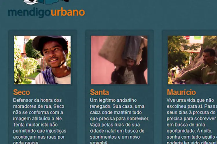 Site do Mendigo Urbano: aposta na solidariedade coletiva (Divulgação)