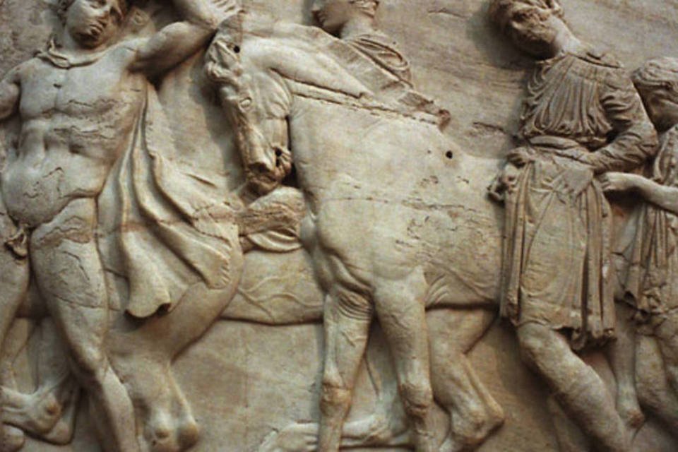 Mármores de Elgin: abrigadas no British Museum, na Inglaterra, as esculturas gregas retiradas do Parthenon sofreram danos provocados por vandalismo e acidentes. Gregos reivindicam peças (Getty Images/Getty Images)