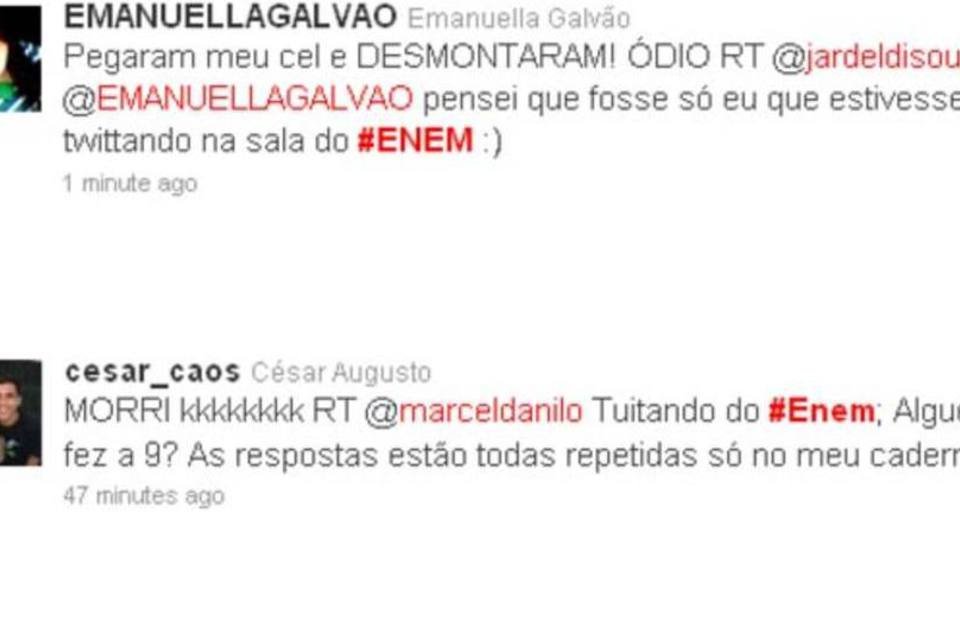 Alunos mandam mensagens pelo Twitter durante prova do Enem