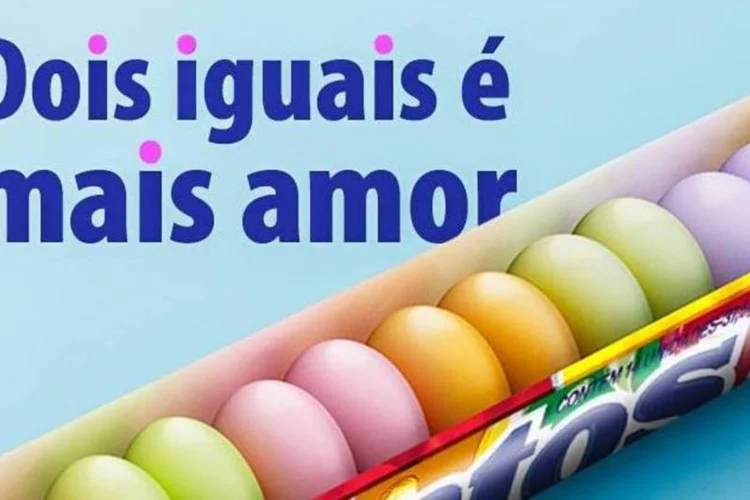 
	Campanha da Mentos em apoio ao casamento gay
 (Reprodução/AdNews)