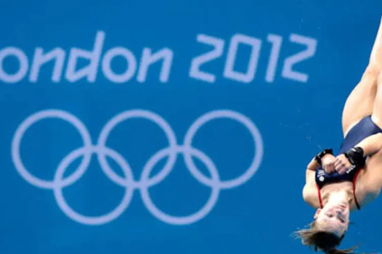 Treino de mergulho, nas Olimpíadas de Londres (Getty Images)