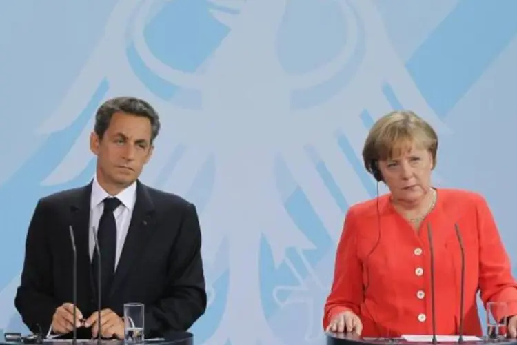 Merkel e Sarkozy anunciaram sua oposição ao eurobônus nessa terça-feira (Sean Gallup/Getty Images)
