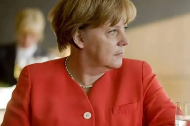 Merkel enfatizou que o euro foi bom para a Alemanha, como nação exportadora, elogiando o Banco Central Europeu por seu trabalho de manutenção da estabilidade monetária (Getty Images)