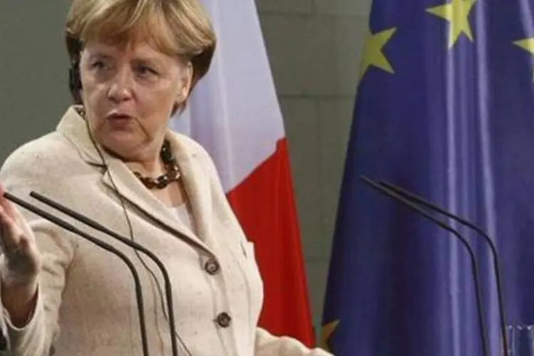 
	A chanceler Angela Merkel: Merkel lembrou que a seguran&ccedil;a de Israel foi uma constante na pol&iacute;tica alem&atilde;
 (Tobias Schwarz/Reuters)