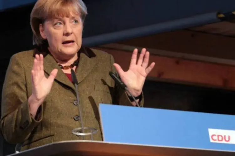 
	A chanceler alem&atilde;, Angela Merkel: &quot;N&oacute;s n&atilde;o somos a favor de uma pol&iacute;tica cambial ativa&quot;
 (©afp.com / Ove Arscholl)