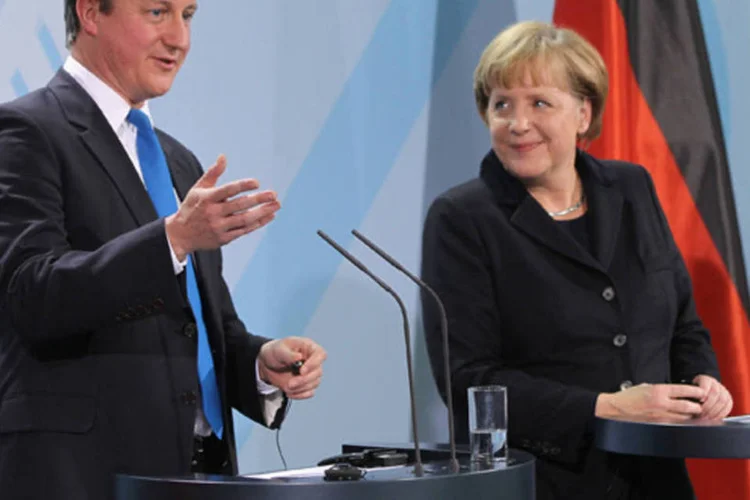 Eles reconheceram que discordam sobre o papel que o BCE deve ter na crise: 'obviamente, não estamos de acordo em todos os pontos', disse Cameron (Sean Gallup/Getty Images)