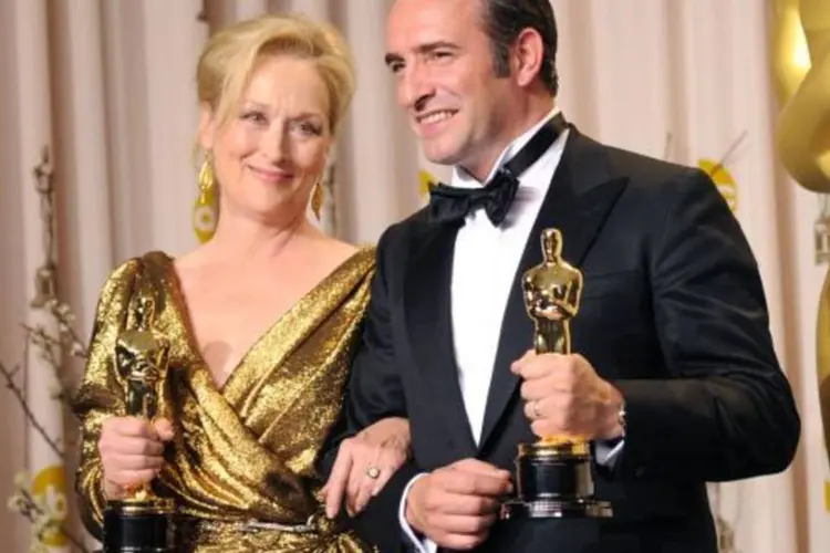 
	Jean Dujardin e Meryl Streep: &quot;&Eacute; uma honra ter Meryl, Octavia, Christopher e Jean de volta&quot;, disseram os produtores Craig Zadan e Neil Meron.
 (Jason Merritt/Getty Images)