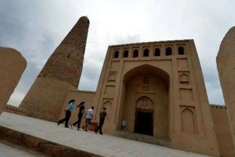 
	Mesquita em Xinjiang: casais poder&atilde;o receber 10 mil iuanes por ano
 (Mark Ralston/AFP)