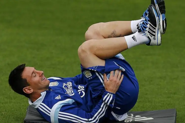 Lionel Messi durante treino da seleção da Argentina, em Belo Horizonte (Ivan Alvarado/Reuters)