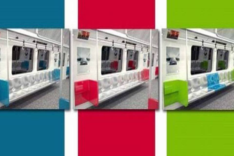 Usuários do metrô no Rio podem votar nas cores internas das novas composições (Divulgação/Metrô Rio)