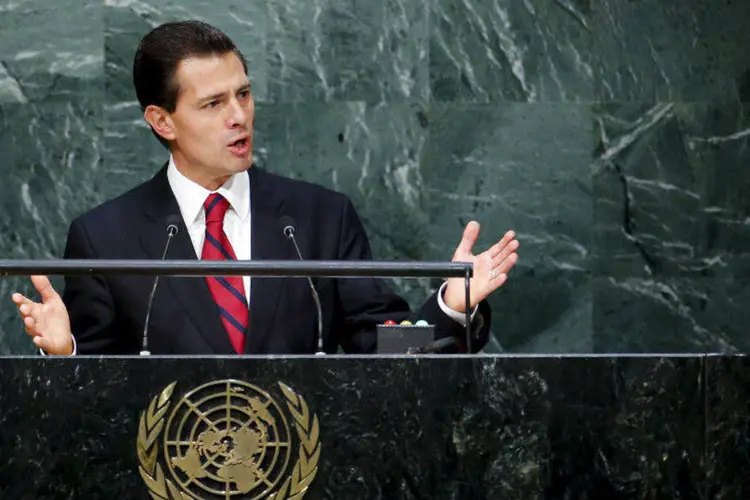 O presidente do México, Enrique Peña Nieto, discursa na ONU (Eduardo Munoz/Reuters)