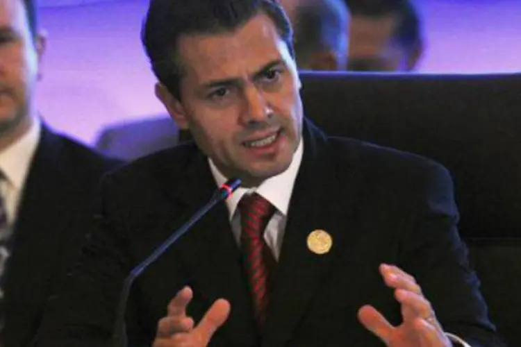O presidente mexicano, Enrique Peña Nieto: Peña Nieto receberá Barack Obama e o primeiro-ministro canadense, Stephen Harper (Rodrigo Arangua/AFP)