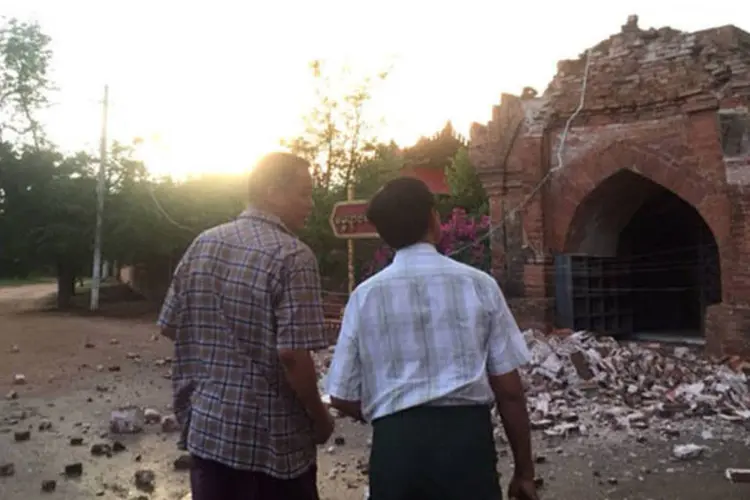 
	Estragos: em 13 de abril deste ano, um terremoto de magnitude 6,9 sacudiu o noroeste de Mianmar
 (Stringer/Reuters)
