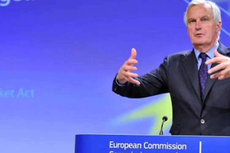 
	O comiss&aacute;rio europeu para o Mercado Interno, Michel Barnier: &quot;devemos fazer com que os outros abram reciprocamente seus mercados&quot;, disse
 (Georges Gobet/AFP)