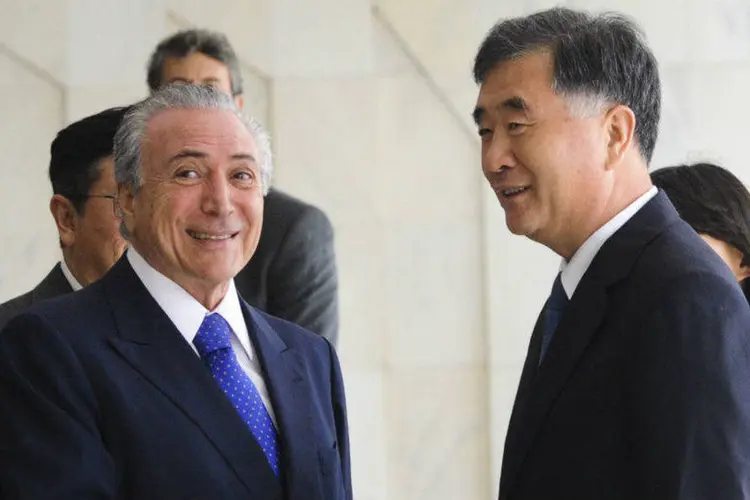
	Vice-presidente da Rep&uacute;blica, Michel Temer, recebe o primeiro ministro da China, Wang Yange
 (Antonio Cruz/ Agência Brasil)