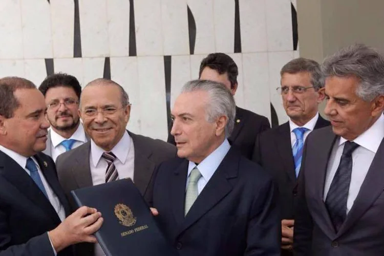 
	Governo Temer: o destaque &eacute; o ministro da Fazenda Henrique Meirelles, 70 anos, que presidiu o Banco Central (BC) de 2003 a 2011
 (Reprodução/FacebookPMDB)