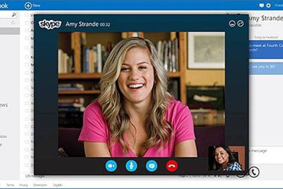 O Skype deverá ser, no futuro, um dos serviços integrados ao webmail Outlook.com, da Microsoft (Reprodução)
