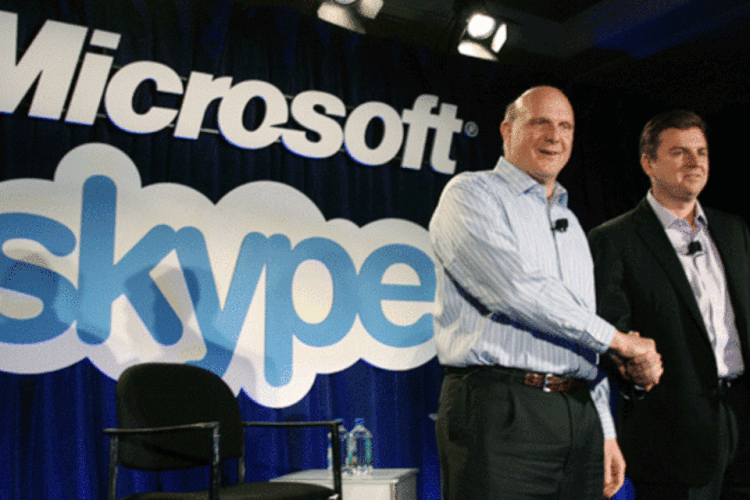 
	Microsoft an&uacute;nciou a compra do Skype por US$ 8,5 milh&otilde;es em maio de 2011
 (Getty Images)