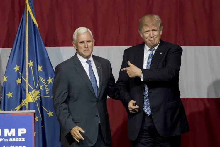 
	Mike Pence e Donald Trump: &quot;Somos os candidatos da lei e da ordem&quot;
 (Aaron P. Bernstein / Stringer)