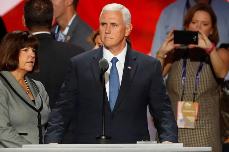 
	Mike Pence: o discurso do governador ser&aacute; o grande evento do terceiro dia da conven&ccedil;&atilde;o, realizada em Cleveland
 (Aaron P. Bernstein / Reuters)