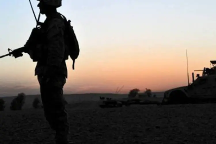 
	Soldado da Otan: o processo de retirada das tropas deve ser conclu&iacute;do em 2014 e transcorre em meio de uma das fases mais sangrentas da guerra afeg&atilde;
 (Massoud Hossaini/AFP)