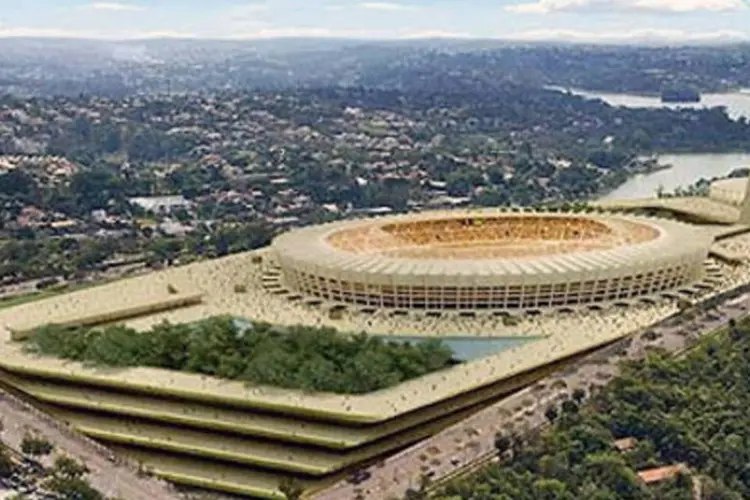 Projeto do Estádio Governador Magalhães Pinto, o Mineirão, em Minas Gerais (.)