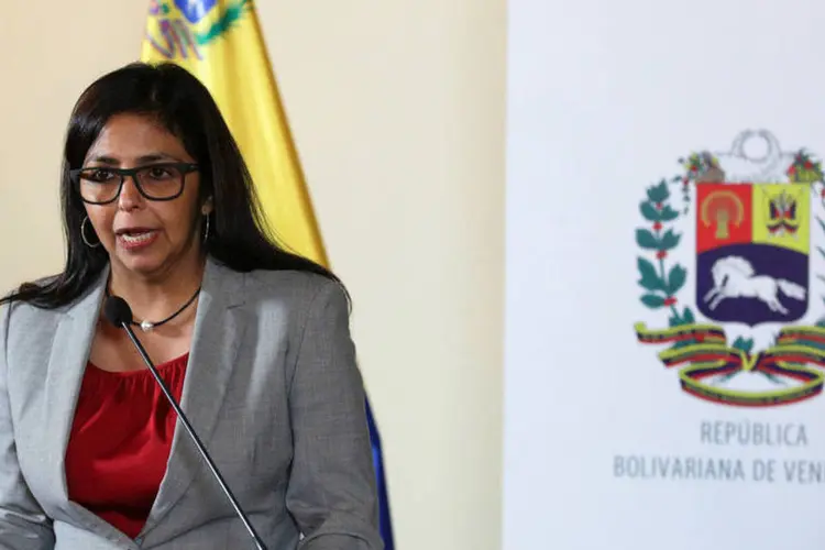 Delcy Rodríguez: "Amanhã, tal como indicou o presidente, Nicolás Maduro, apresentaremos a carta de denúncia à Organização de Estados Americanos e iniciaremos um procedimento que demora 24 meses" (Marco Bello / Reuters/Reuters)