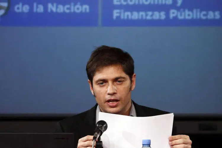 Ministro da Economia da Argentina, Axel Kicillof, durante coletiva de imprensa em Buenos Aires (Marcos Brindicci/Reuters)