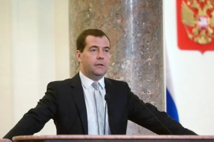 Primeiro-ministro russo, Dmitri Medvedev: "sanções não conseguiram colocar ninguém de joelhos" (AFP/Getty Images)
