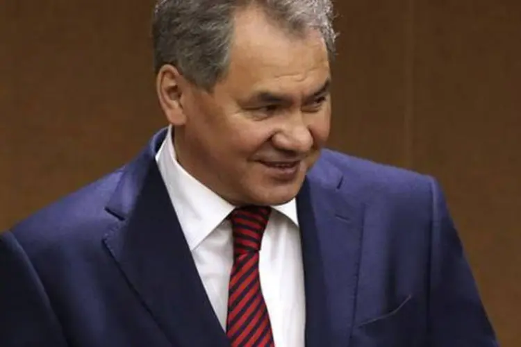 Ministro da Defesa russo, Sergei Shoigu, no Parlamento em Moscou (Sergei Karpukhin/Reuters)