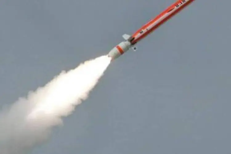 O míssil "Hatf VII" já havia sido testado em 2007 pelo paquistão (AFP/ISPR/Inter Services Public Relations)