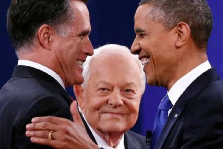 Mitt Romney e Barack Obama no último debate presidencial dos EU (Kevin Lamarque/Reuters)