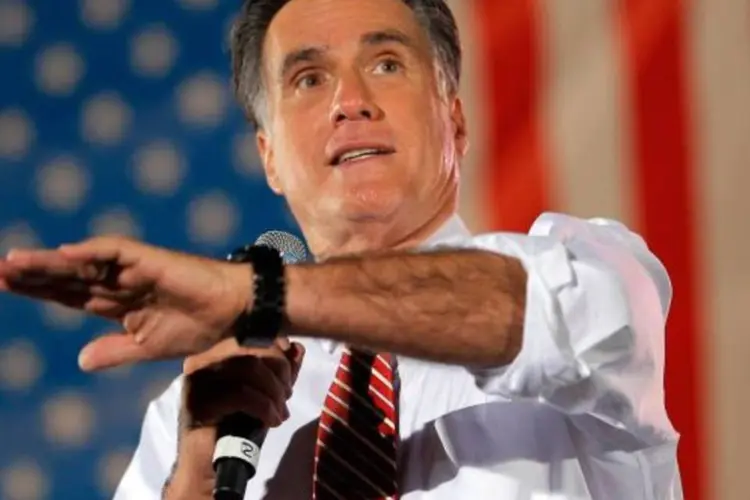 
	Mitt Romney: o v&iacute;deo dos &quot;47 por cento&quot; n&atilde;o foi citado na noite de quarta-feira durante o primeiro debate com Obama
 (Brian Snyder/Reuters)