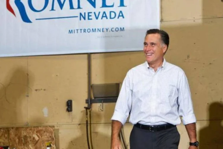 
	Mitt Romney em campanha nos EUA: olho no eleitorado hisp&acirc;nico
 (Christopher DeVargas/Las Vegas Sun/Reuters)