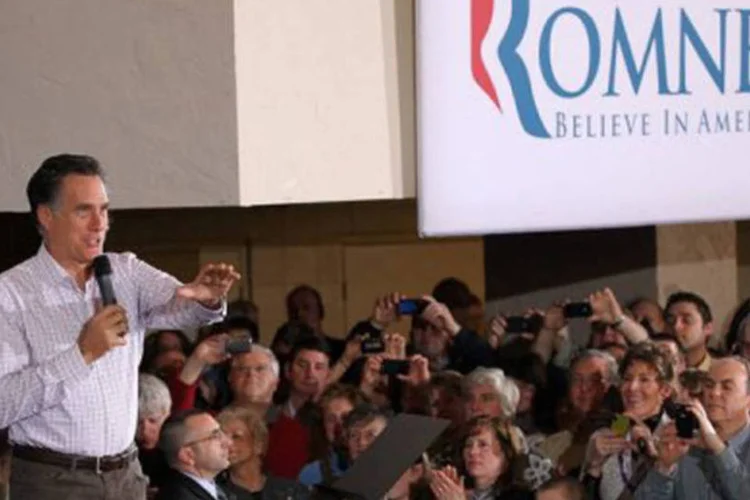 
	Mitt Romney: an&uacute;ncio foi feito primeiro nos aplicativos de sua campanha para smartphones e tablets
 (©AFP/Getty Images / Justin Sullivan)