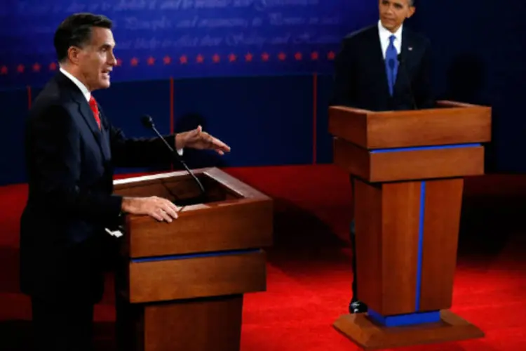 
	Mitt Romney e Barack Obama em primeiro debate nos EUA: or&ccedil;amento do governo foi um dos temas
 (Getty Images / David McNew)
