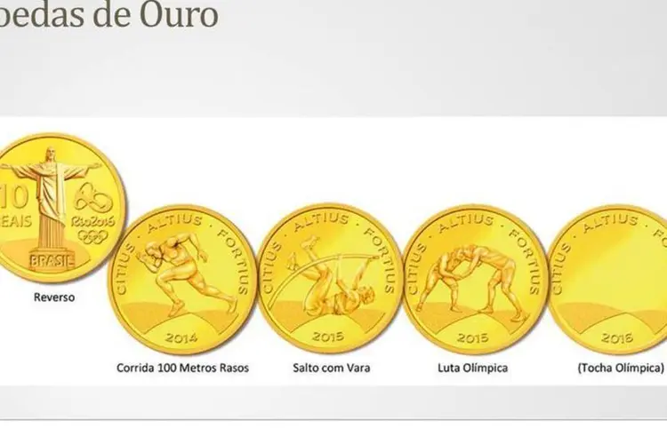 
	O BC lan&ccedil;ou uma moeda de ouro, quatro de prata e quatro de circula&ccedil;&atilde;o comum. Ao todo, o programa compreender&aacute; 36 moedas, que ser&atilde;o lan&ccedil;adas at&eacute; 2016
 (Divulgação/Banco Central)
