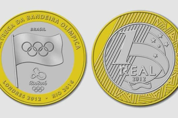 Moeda de R$ 1 em homenagem às Olimpíadas: moeda rara vem se valorizando entre colecionadores (./Divulgação)