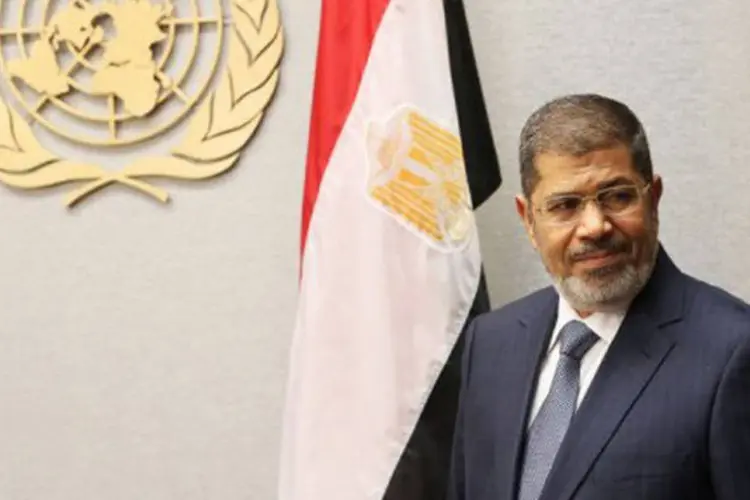 
	Mursi durante encontro com o secret&aacute;rio-geral da ONU: junto com&nbsp;Mursi&nbsp;est&atilde;o sendo processados outros 14 dirigentes da Irmandade Mu&ccedil;ulmana
 (©AFP/Getty Images / Spencer Platt)