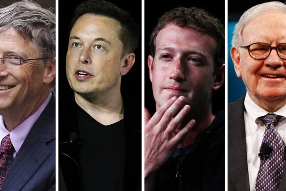 Bill Gates, Elon Musk, Mark Zuckerberg e Warren Buffett: todos esses empreendedores possuem o mesmo hábito (Getty Images/Montagem EXAME.com)