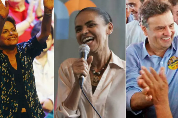 Montagem com Dilma Rousseff, Marina Silva e Aécio Neves (Montagem/EXAME.com)