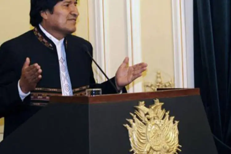 Evo Morales, anunciou nesta terça-feira (01) a desapropriação das ações que a Rede Elétrica Espanhola possui em uma empresa transportadora de energia no país (Jorge Bernal/AFP)