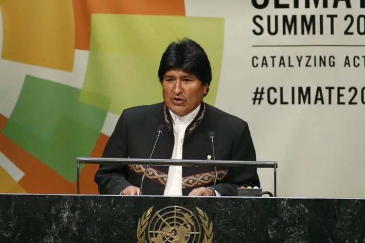 O presidente da Bolívia, Evo Morales, na Cúpula do Clima das Nações Unidas (Mike Segar/Reuters)