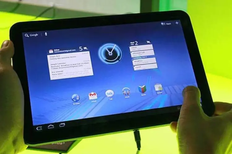 
	O&nbsp;Tablet Motorola Xoom, com Android: 80% dos dispositivos comercializados no terceiro trimestre rodam o software do Google
 (Justin Sullivan / Getty Images)