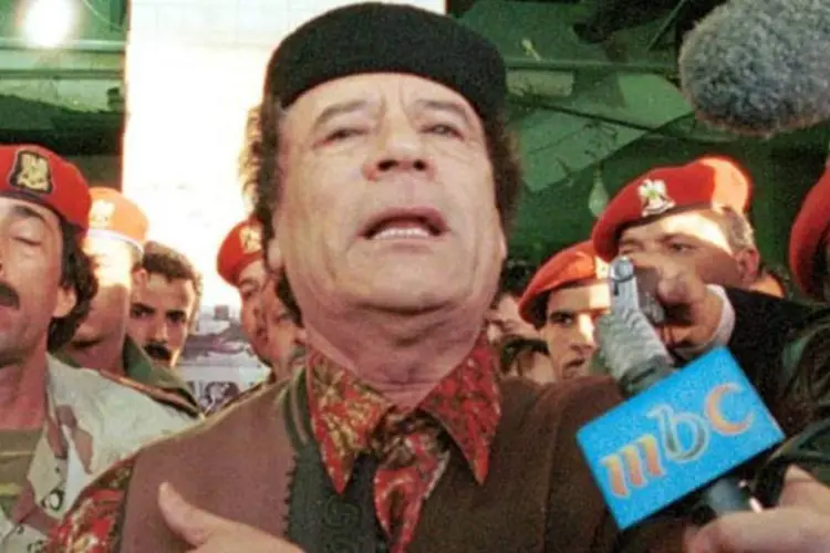 O ditador líbio Muammar Kadafi: após decisão da ONU, espaço aéreo foi fechado (Courtney Kealy/Getty Images)