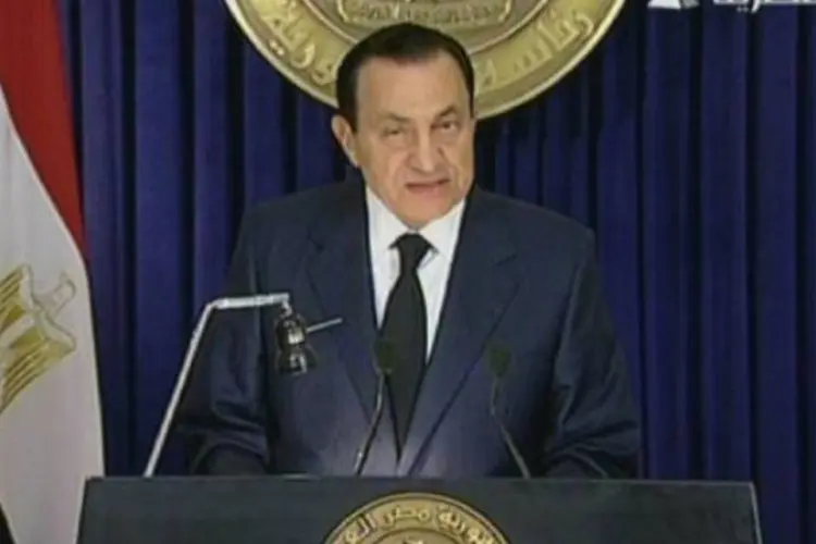 O presidente egípcio, Hosni Mubarak, não aceitou a ideia de sair imediatamente do poder (AFP/Reprodução)