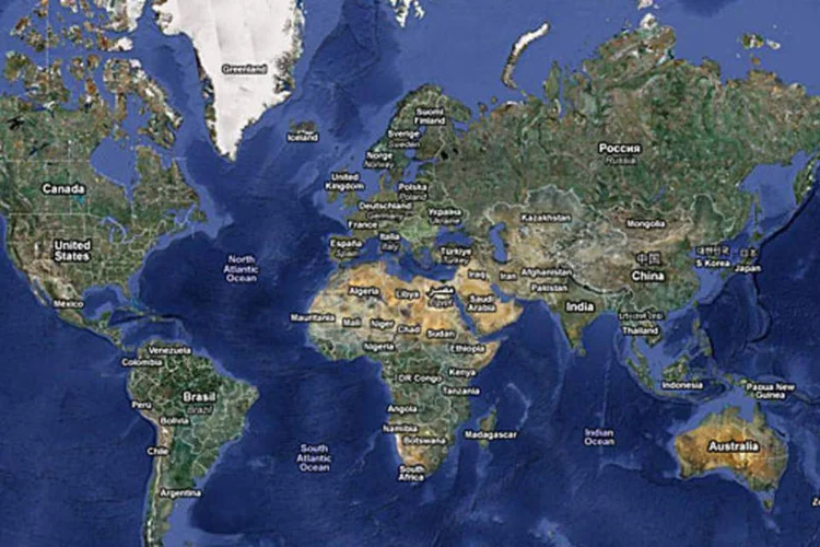
	O mundo no Google Maps: a integra&ccedil;&atilde;o permitir&aacute;, entre outras fun&ccedil;&otilde;es, enviar informa&ccedil;&atilde;o ao sistema telem&aacute;tico do ve&iacute;culo utilizando um smartphone
 (Reprodução)